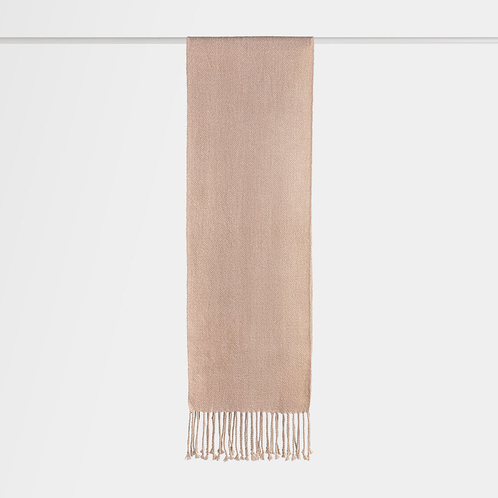 Handwoven Alpaca Scarf – Natural Blush Beige