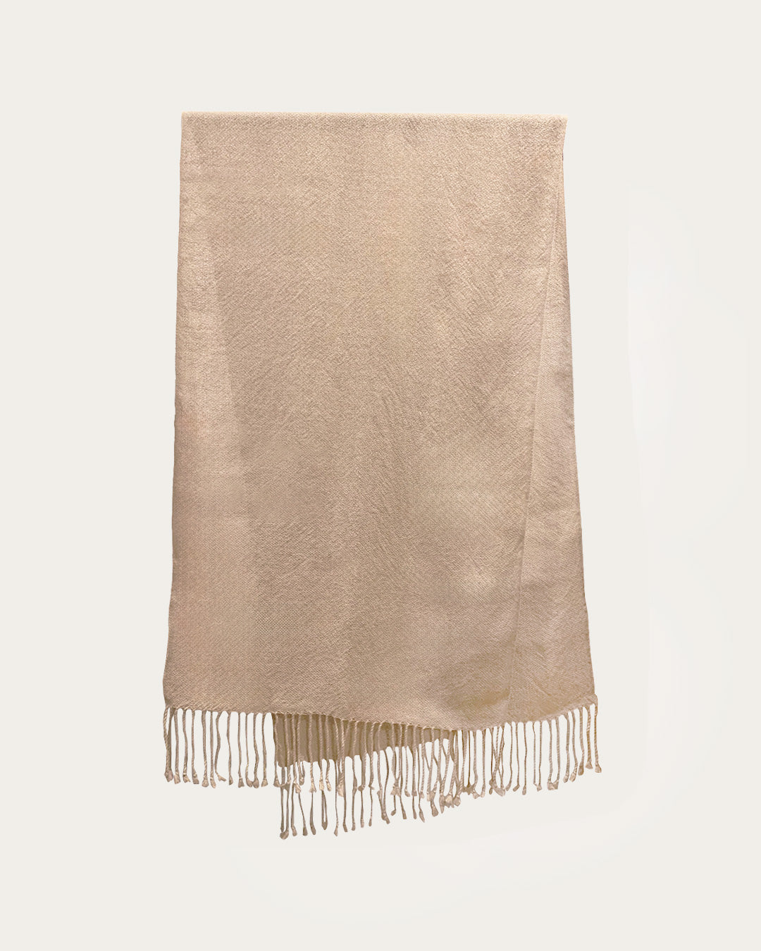 Handwoven Alpaca Shawl – Natural Beige