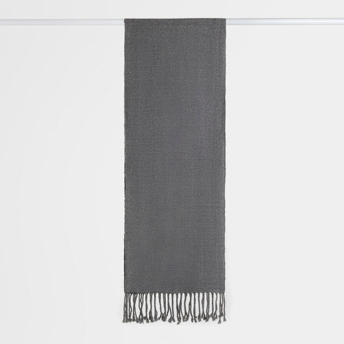 Handwoven Alpaca Scarf – Natural Charcoal Gray
