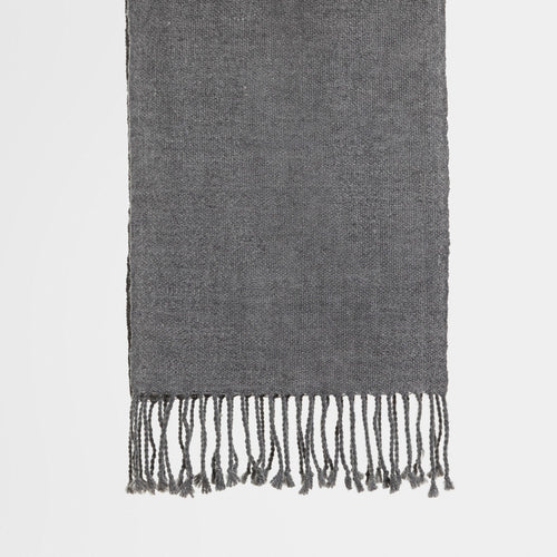 Handwoven Alpaca Scarf – Natural Charcoal Gray