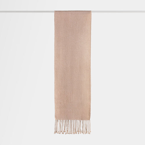 Handwoven Alpaca Scarf – Natural Blush Beige