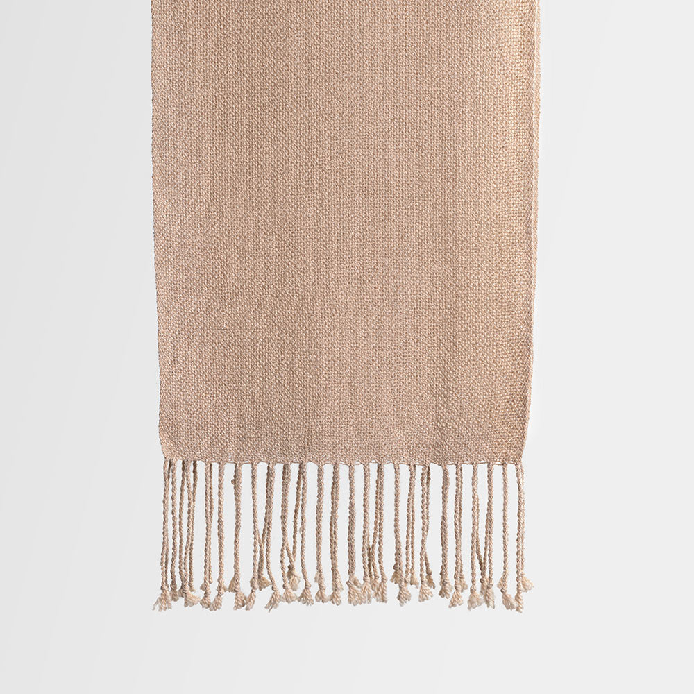 Handwoven Alpaca Scarf – Natural Blush Beige