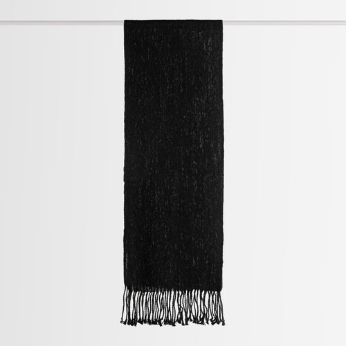 Handwoven Alpaca Scarf – Natural Deep Black