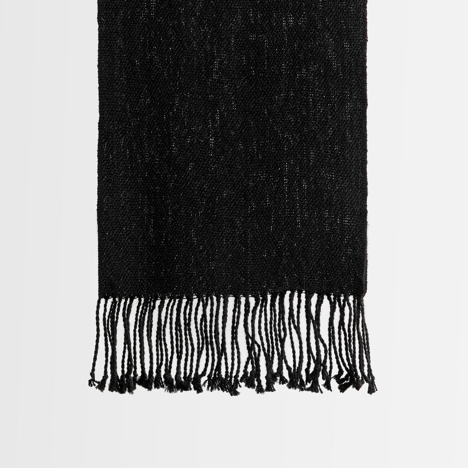Handwoven Alpaca Scarf – Natural Deep Black