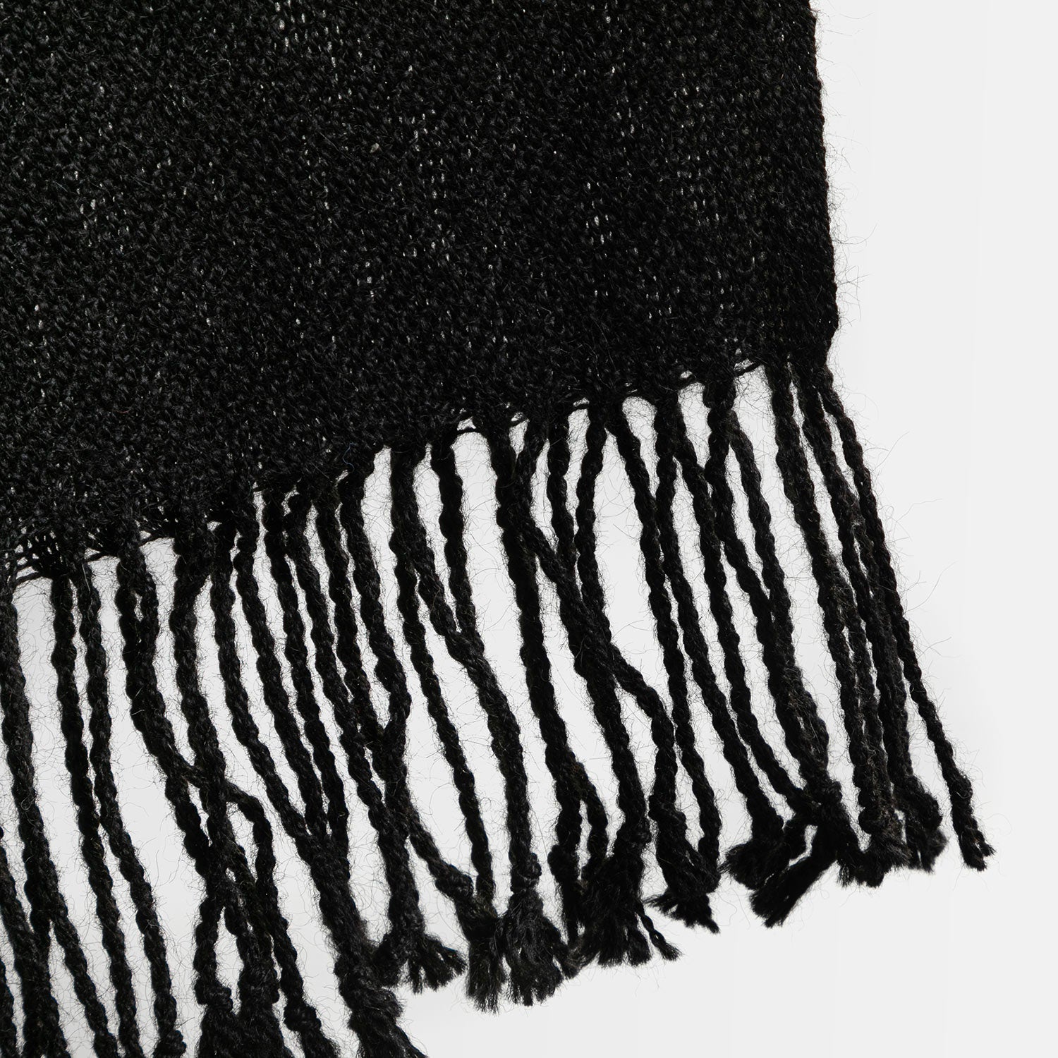 Handwoven Alpaca Scarf – Natural Deep Black